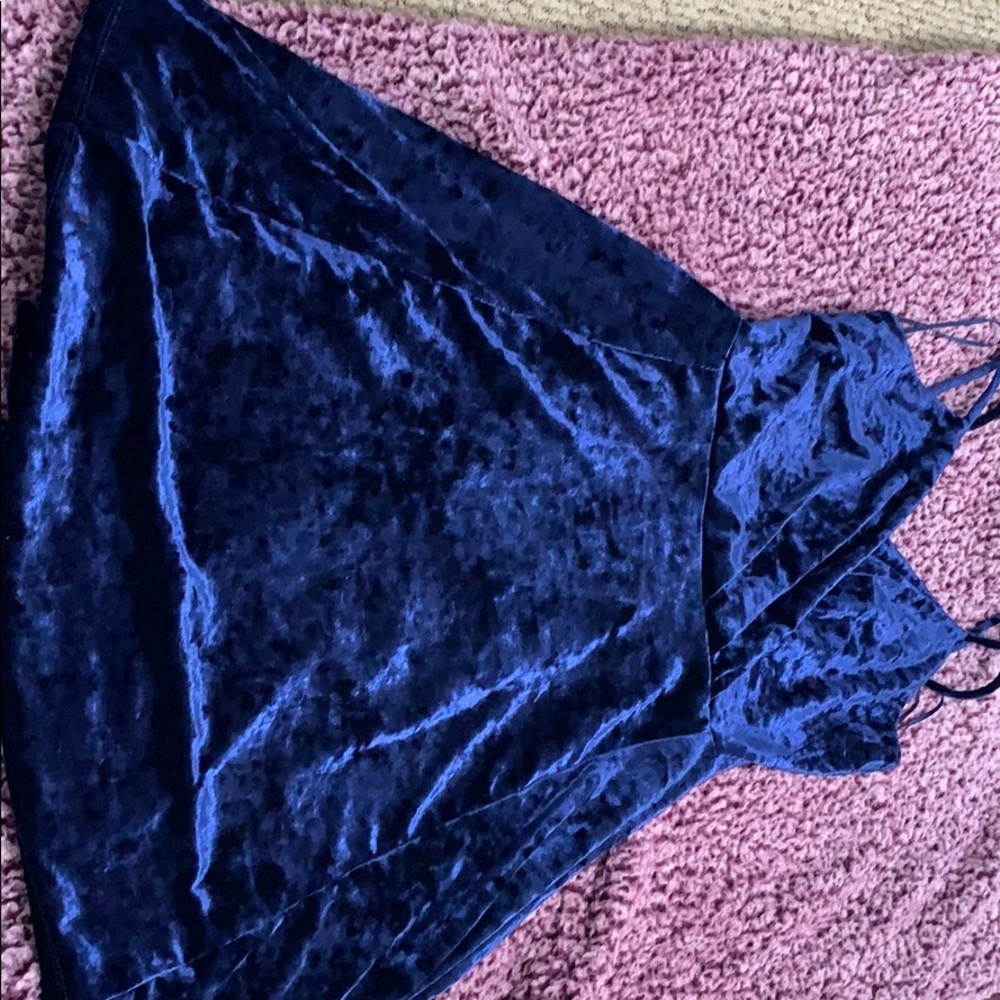 Dark blue velvet dress